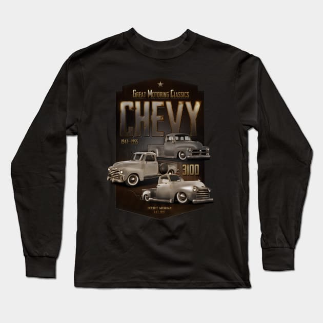 Chevy 3100 Classic Long Sleeve T-Shirt by hardtbonez